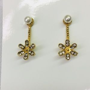 Gold Rhinestone Formal Earrings